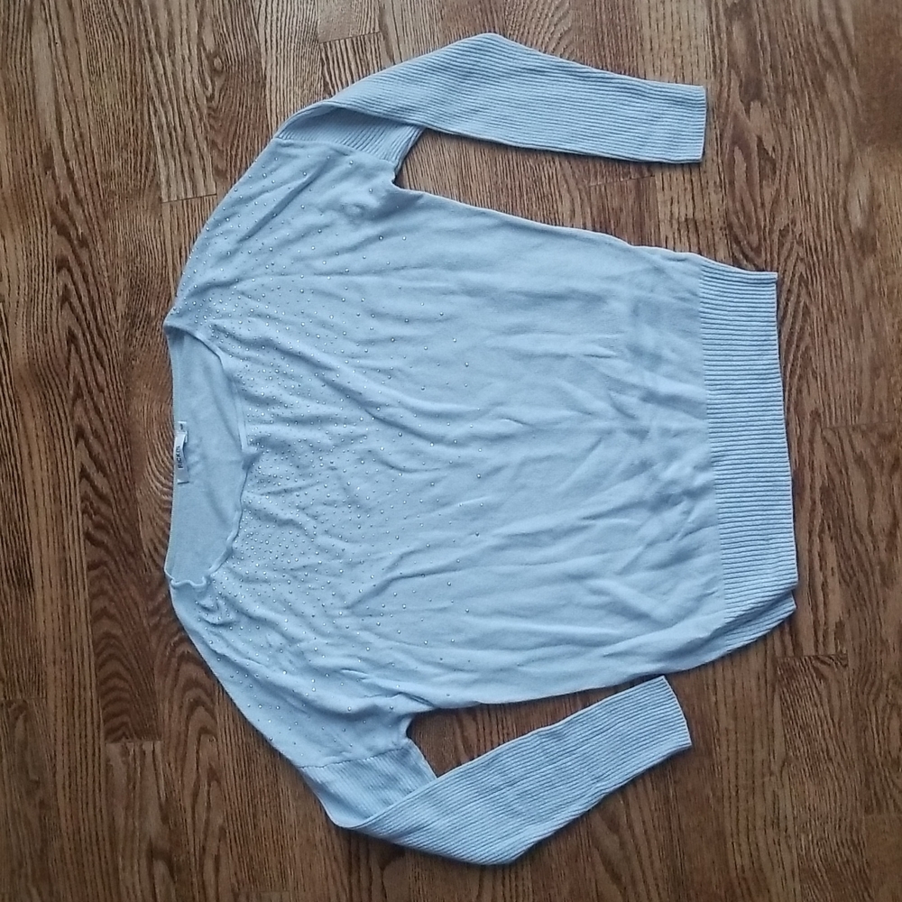 (S) Ricki's Pastel Embellished Long Sleeve Sweater/Top Rayon Blend Soft Cute